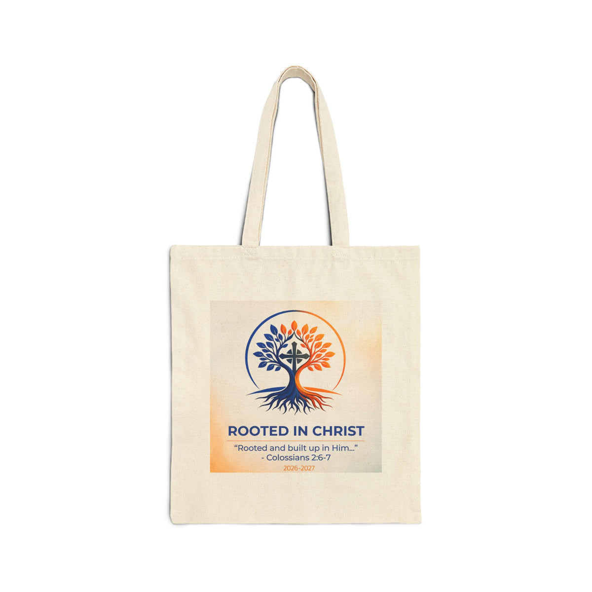 Rooted in Christ Cotton Canvas Tote Bag