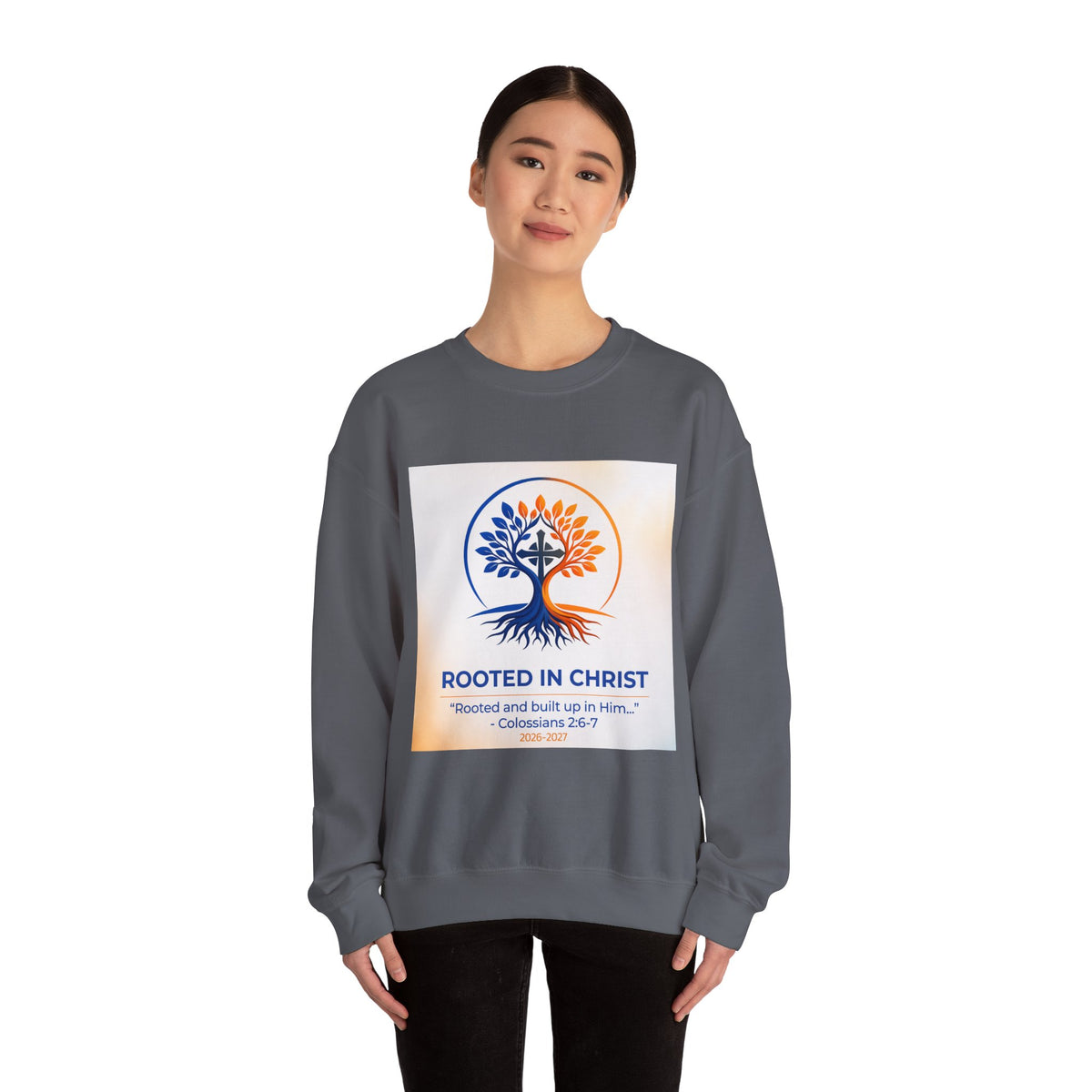 Rooted in Christ Heavy Blend™ Crewneck Sweatshirt